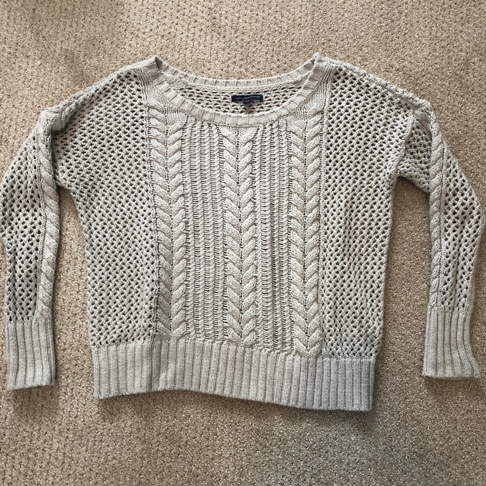 American Eagle Chunky Grey Sweater